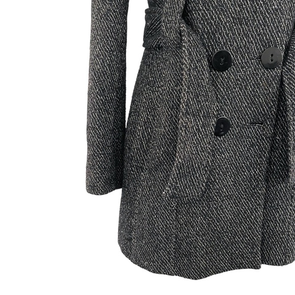 New Kenneth Blake New York Heathered Black/White Double Breasted Coat (M) - Picture 6 of 16